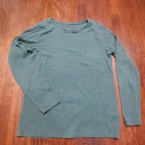 A New Day Long Sleeve Green Shirt Size Large Jersey Soft Cotton